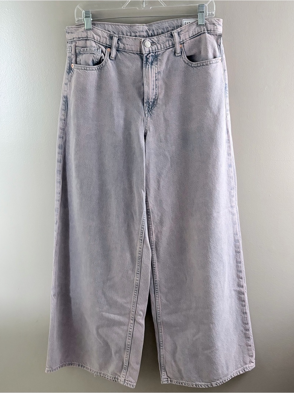 GAP Baggy Mid Rise Ultrasoft Wide Leg Jeans Light Purple Lavender 28 6R